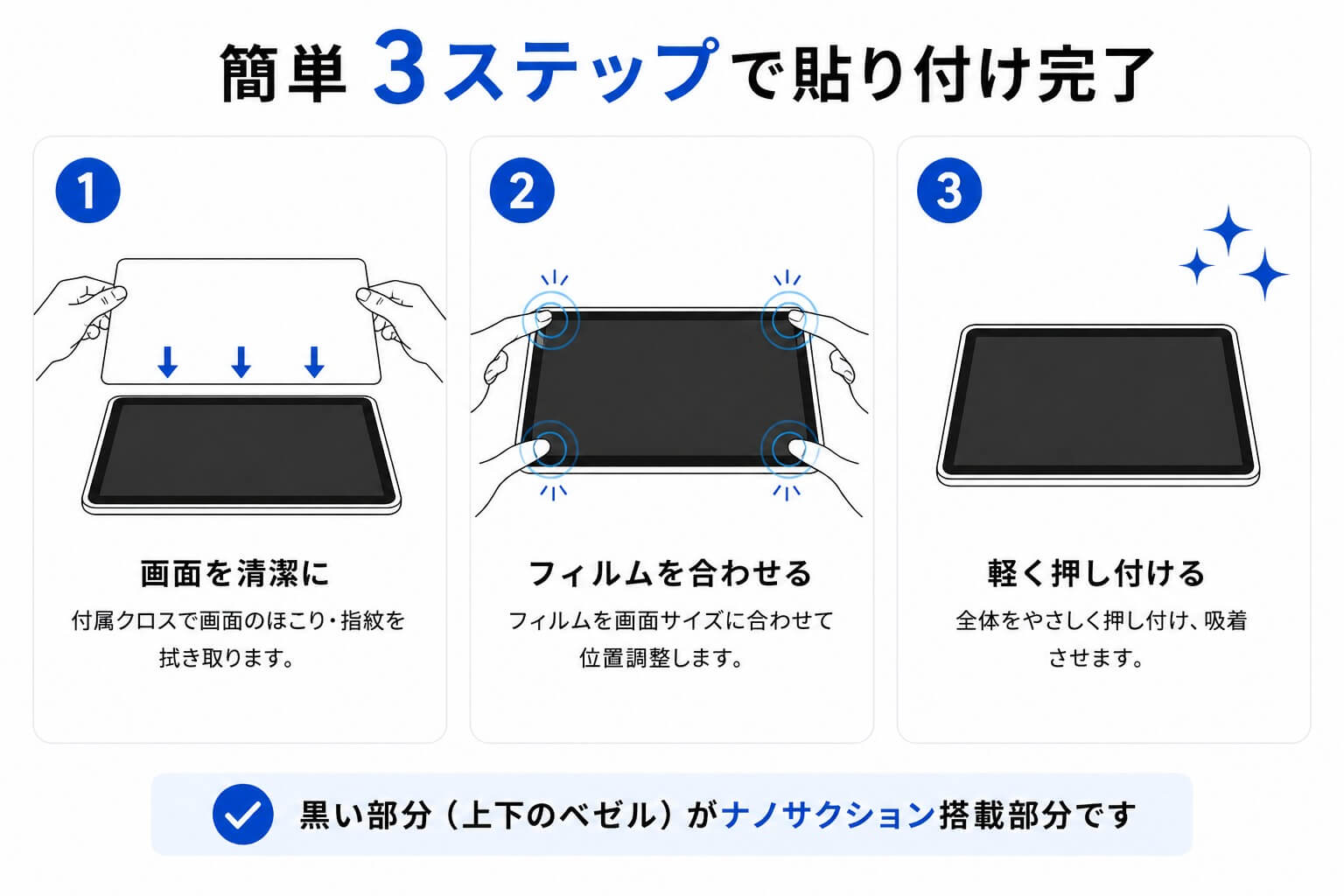 簡単3ステップで貼り付け完了