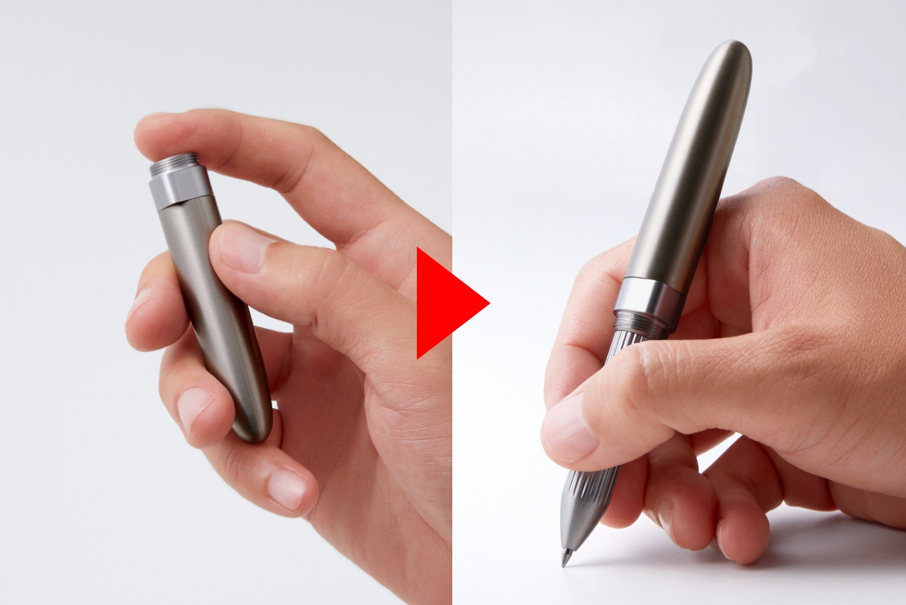 REFILL PEN JACKET Extra Short 収納時はキャップ内に収まる独自構造