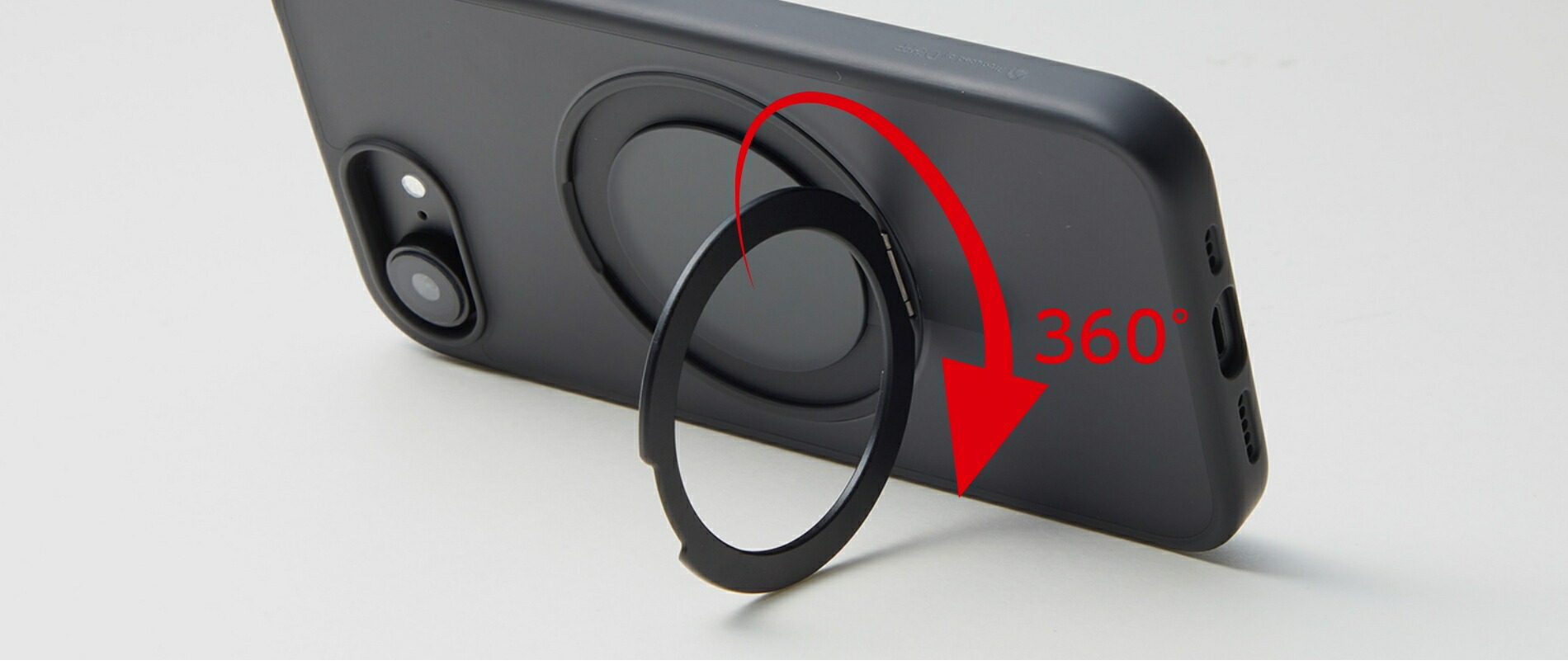 リングを360度回転し角度調整も可能なスマホスタンド