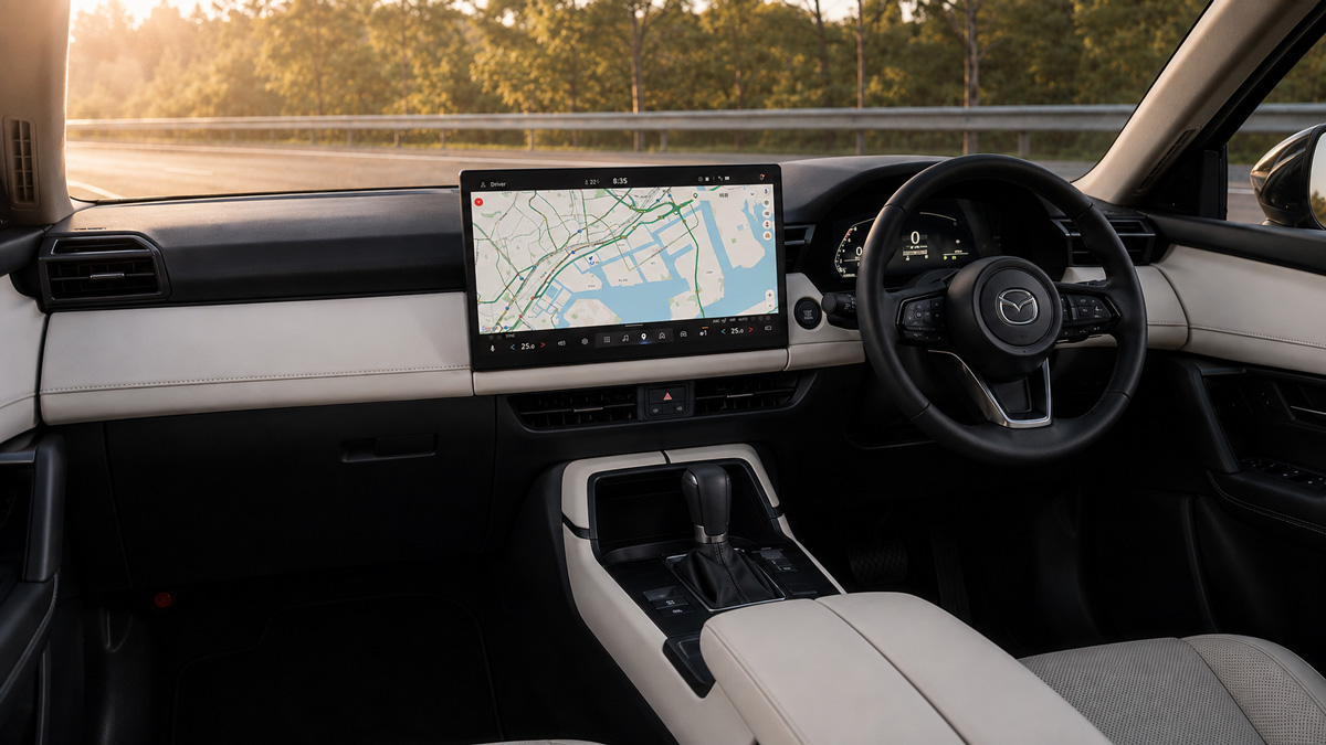新型マツダ CX-5（KM系）のセンターディスプレイと専用液晶保護フィルム
