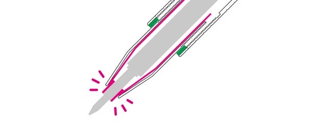 独自のコレット構造でブレない書き味を実現したペン先