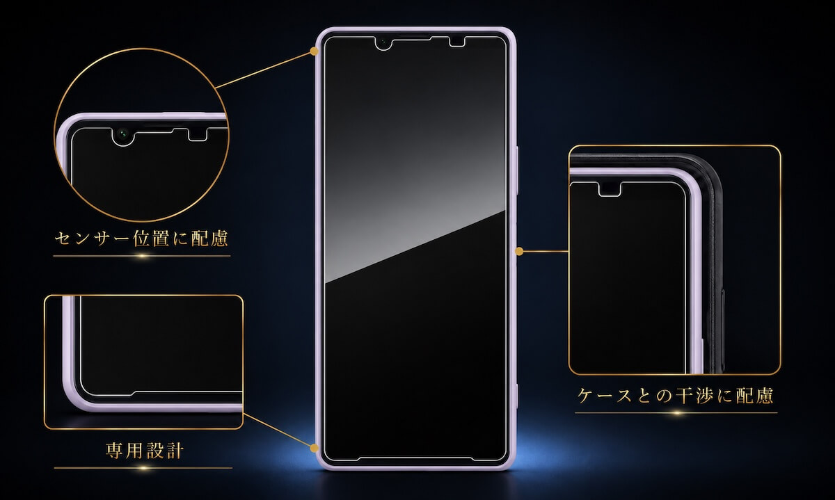 Xperia 10 VIII / 10 VII専用設計とケース干渉配慮の図解
