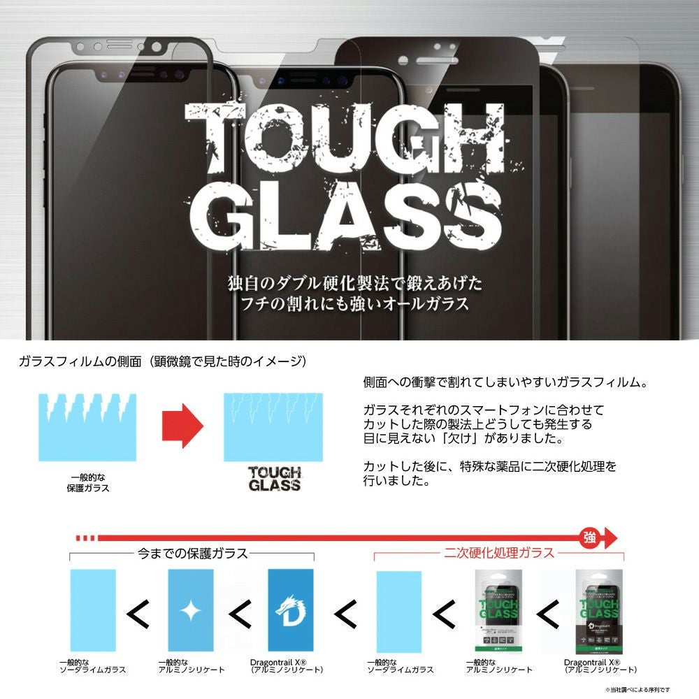 TOUGH GLASS for iPhone XR ブルーライトカット DT-X 全面保護タイプ