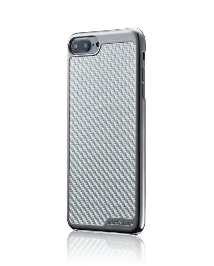 【予約受付中】iPhone7/iPhone7Plus用ソフトカーボン使ったmonCarboneKHROMEGunmetalケースAppledocomoauSoftbank【送料無料】