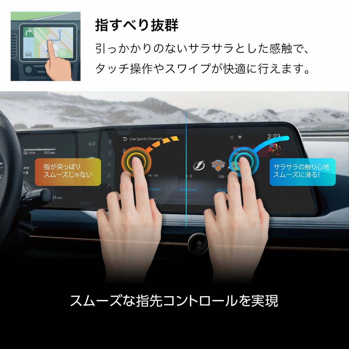 ディスプレイ保護フィルム 指すべり