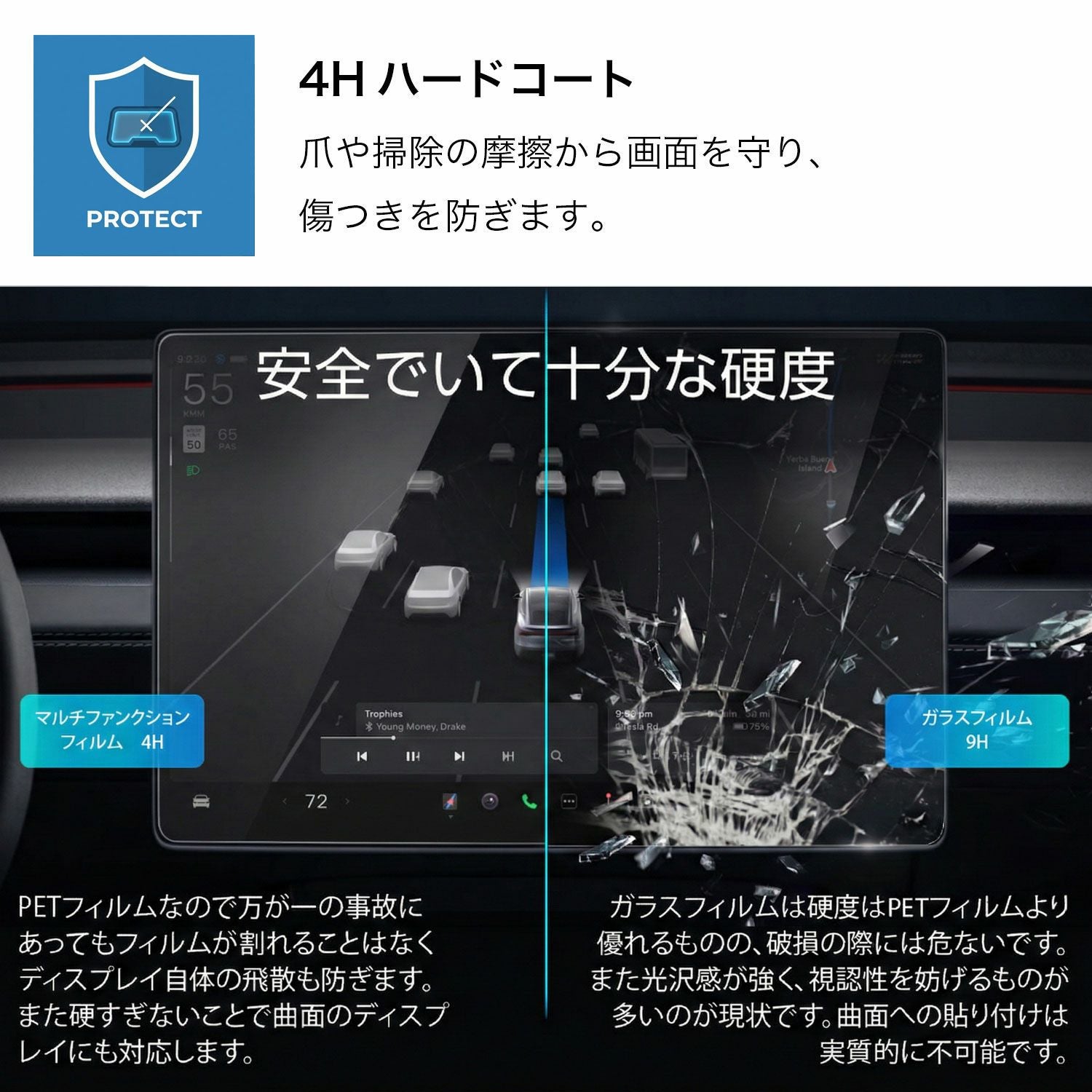三菱 アウトランダー GN0W 12.3インチナビ 専用 保護フィルム 反射防止