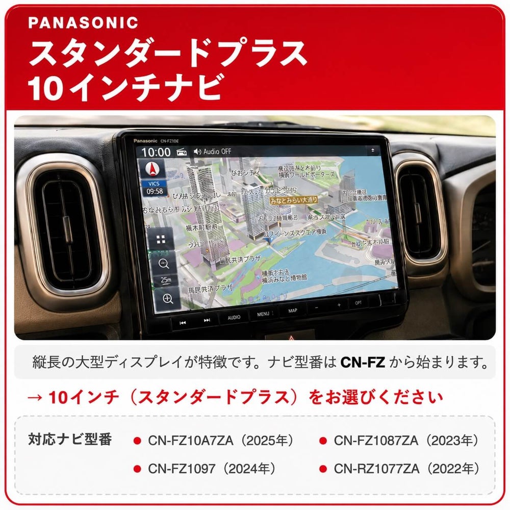 パナソニック製スタンダードプラス10インチナビの選び方と対応型番