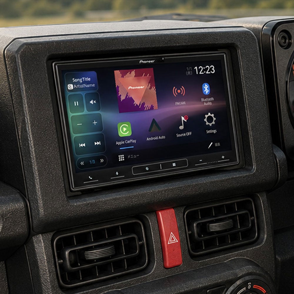 スズキ ジムニーに装着したPioneer製8インチディスプレイオーディオ
