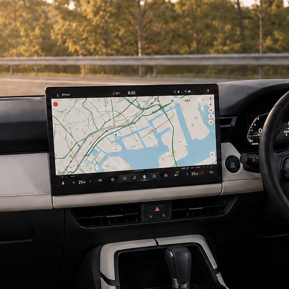 新型マツダ CX-5 Lグレード標準15.6インチセンターディスプレイの地図表示