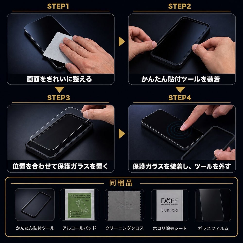 かんたん貼付ツールを使った貼り付け手順4ステップと同梱品