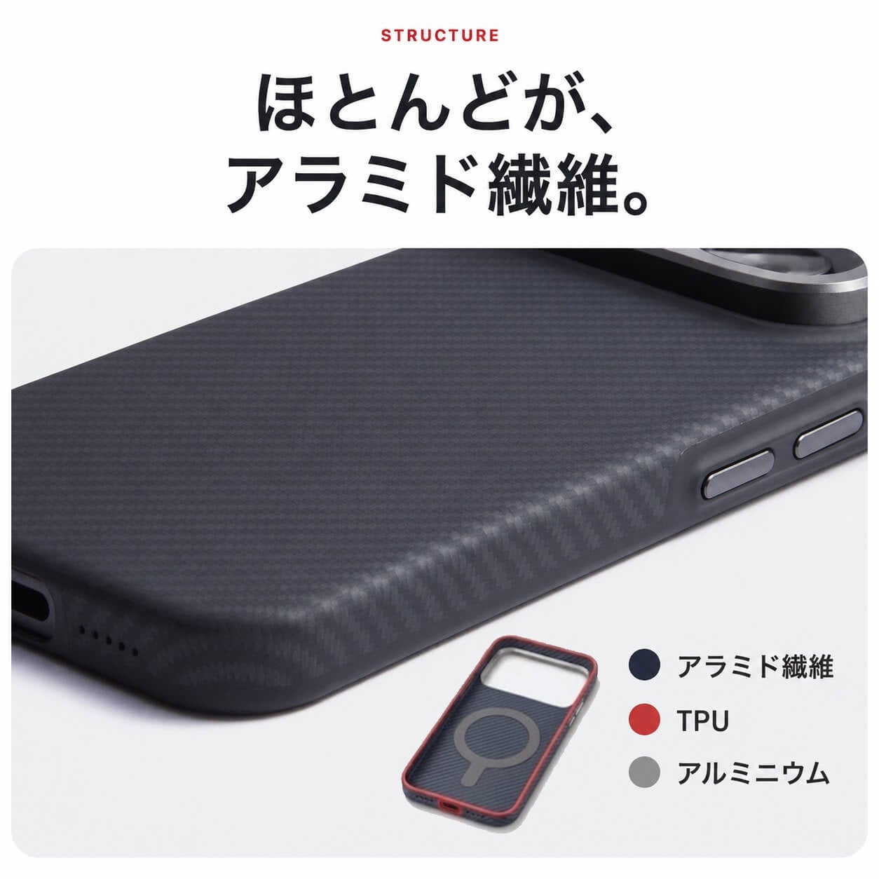 iPhone 18 Pro / 18 Pro Max ケース DURO｜アラミド繊維 MagSafe対応