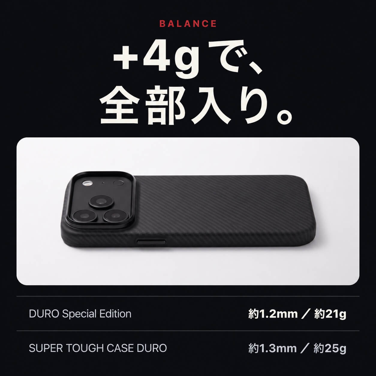 iPhone 18 Pro / 18 Pro Max ケース DURO｜アラミド繊維 MagSafe対応